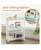 Sugift 2 Pieces 3-Tier Slim Detachable Storage Cart with Drainage Holes and Wheels