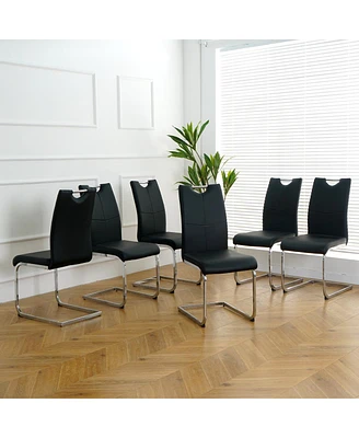 Faux Leather Dining Chairs Set of 6