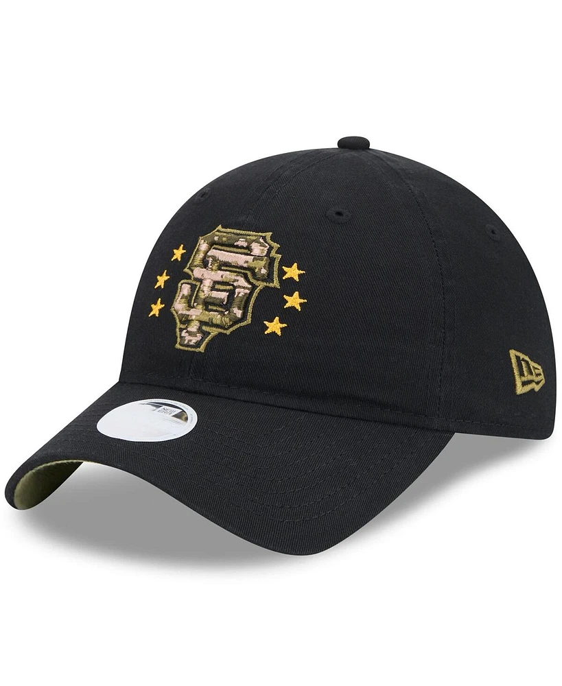 New Era Women's Black San Francisco Giants 2024 Armed Forces Day 9TWENTY Adjustable Hat