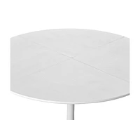 47.24" Modern Round Dining Table, Four Patchwork Tabletops With White Color