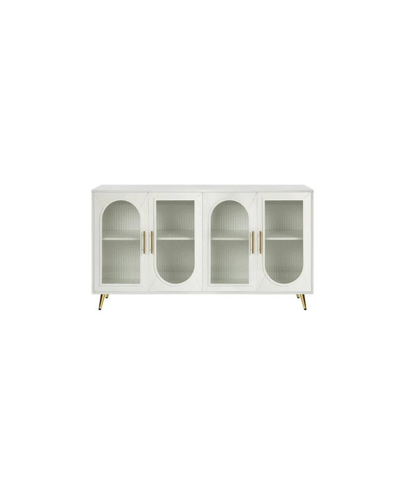 65+ Inch Tv Stand with Storage, White