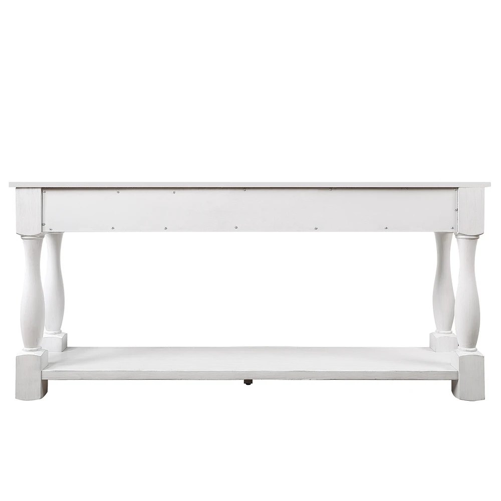Streamdale Furniture 63" Wood Console Table with Drawers & Shelf