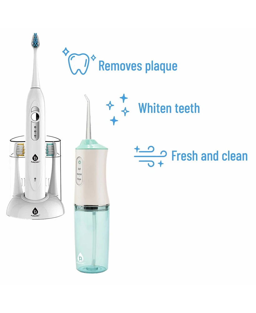 Pursonic Rechargeable Toothbrush & Water Flosser Duo with Multi-Year Supply