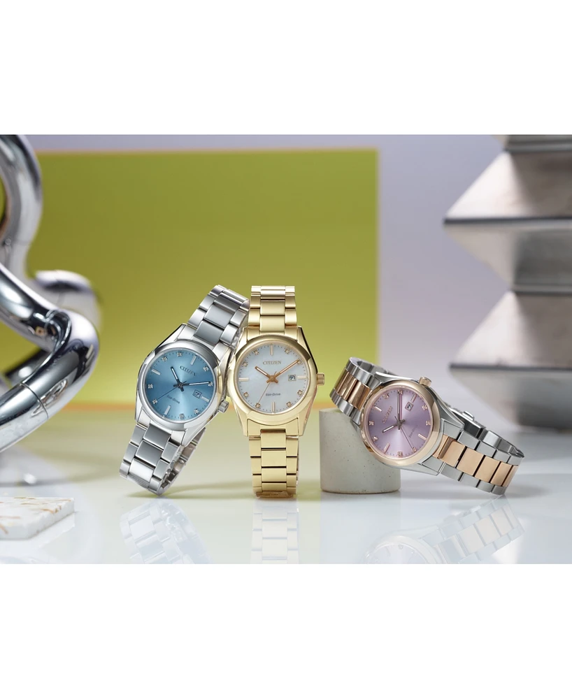Citizen Eco-Drive Women's Sport Luxury Diamond Accent Stainless Steel Bracelet Watch 33mm