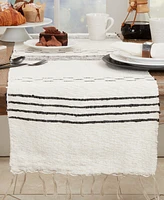 Saro Lifestyle Sleek Dash and Stripe Table Runner, 16"x72"