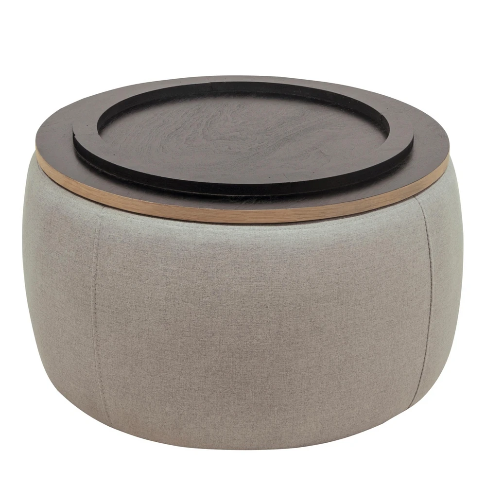 Round Storage Ottoman, 2 in 1 Function