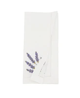 Saro Lifestyle Garden Bliss Embroidered Lavender Napkin Set of 6, 20"x20"