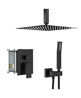 12" Rain Shower Head Systems, Matte Black, Ceiling Mounted Shower