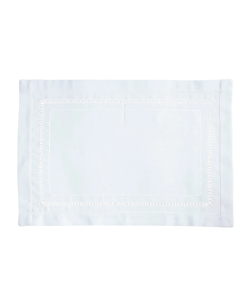 Saro Lifestyle Traditional Hemstitch Placemat Set of 12, 14"x20"