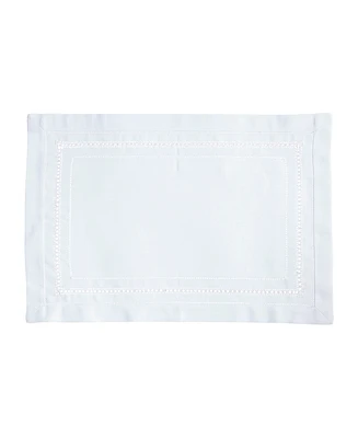 Saro Lifestyle Traditional Hemstitch Placemat Set of 12, 14"x20"