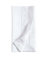 Saro Lifestyle Classic Hemstitch with Embroidered Border Dinner Napkin Set of 12, 20"x20"