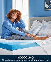 Serta Soothing Cool 3-Inch Gel Memory Foam Mattress Topper, Twin