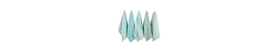 Design Imports Assorted Woven, Kitchen Dishtowel Set, 18x28", Aqua, 5 Piece