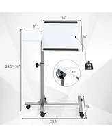 Adjustable Angle & Height Rolling Laptop Notebook Desk Stand Over Sofa Bed Table