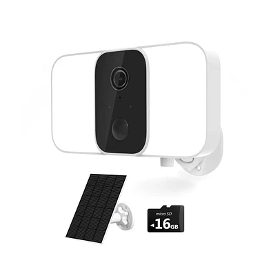 Z-edge SL01 Wireless Floodlight 1080P Security Camera with Solar Panel and 16GB Tf Card, Supports Night Vision, Wi-Fi and Smartphone App