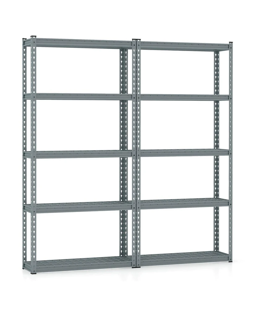 4 Pcs 5-Tier Heavy Duty Storage Shelf Utility Rack with Anti-tipping Device