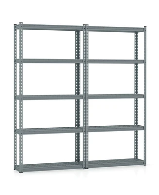 4 Pcs 5-Tier Heavy Duty Storage Shelf Utility Rack with Anti-tipping Device