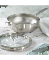 BergHOFF Graphite Recycled 18/10 Stainless Steel Wok Pan 11", 5.2qt. With Glass Lid