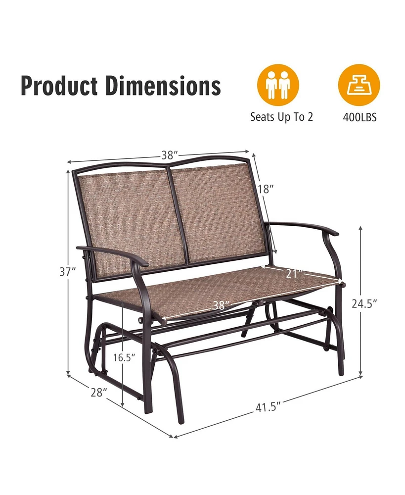 Iron Patio Rocking Chair for Outdoor Backyard and Lawn