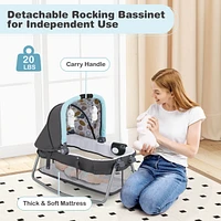 Costway Boys 4 in 1 Convertible Portable Playard Newborn Napper