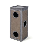 4-Story Cat House 39'' Cat Condo with Scratching Posts & 4 Soft Plush Cushions