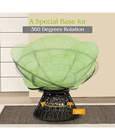 Rattan Papasan Chair Ergonomic Chair 360-degree Swivel