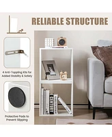 2PCS Stackable Storage Cube Free-standing Storage Organizer Bookcase for Bedroom