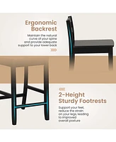 24-Inch Wooden Bar Stools Set of 4 with Ergonomic Backrest Counter Height
