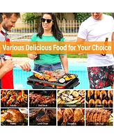 Heavy Duty Cast Iron Charcoal Grill Tabletop Bbq Grill Stove for Camping Picnic