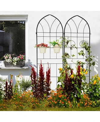 78.7" X 19.7" Metal Garden Trellis for Climbing Plants