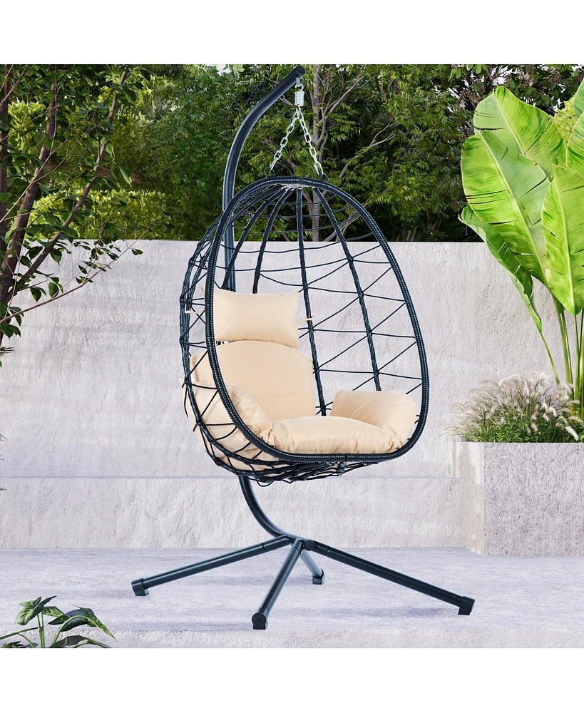 Egg Chair with Stand for Indoor and Outdoor Use