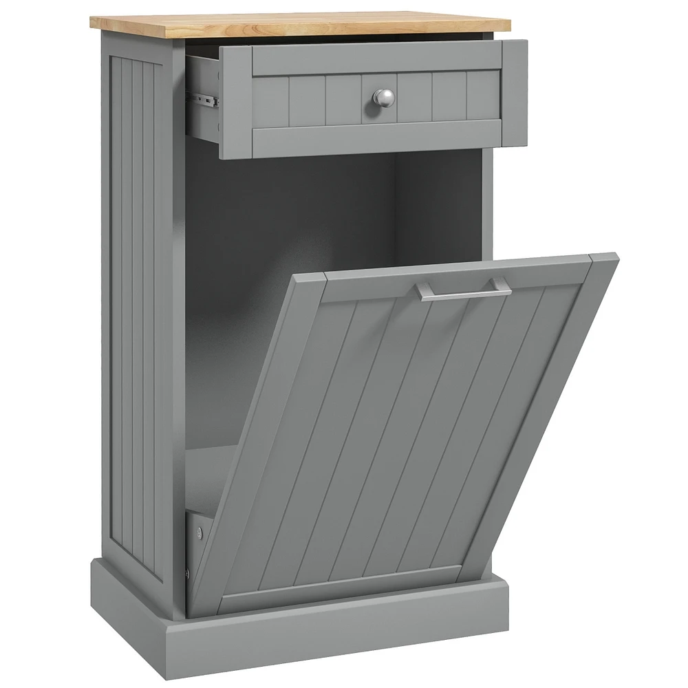 Homcom Kitchen Tilt Out Trash Bin Cabinet, Free Sding Recycling Cabinet
