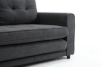 Convertible Sofa Bed Set in Gray & Beige Linen Fabric
