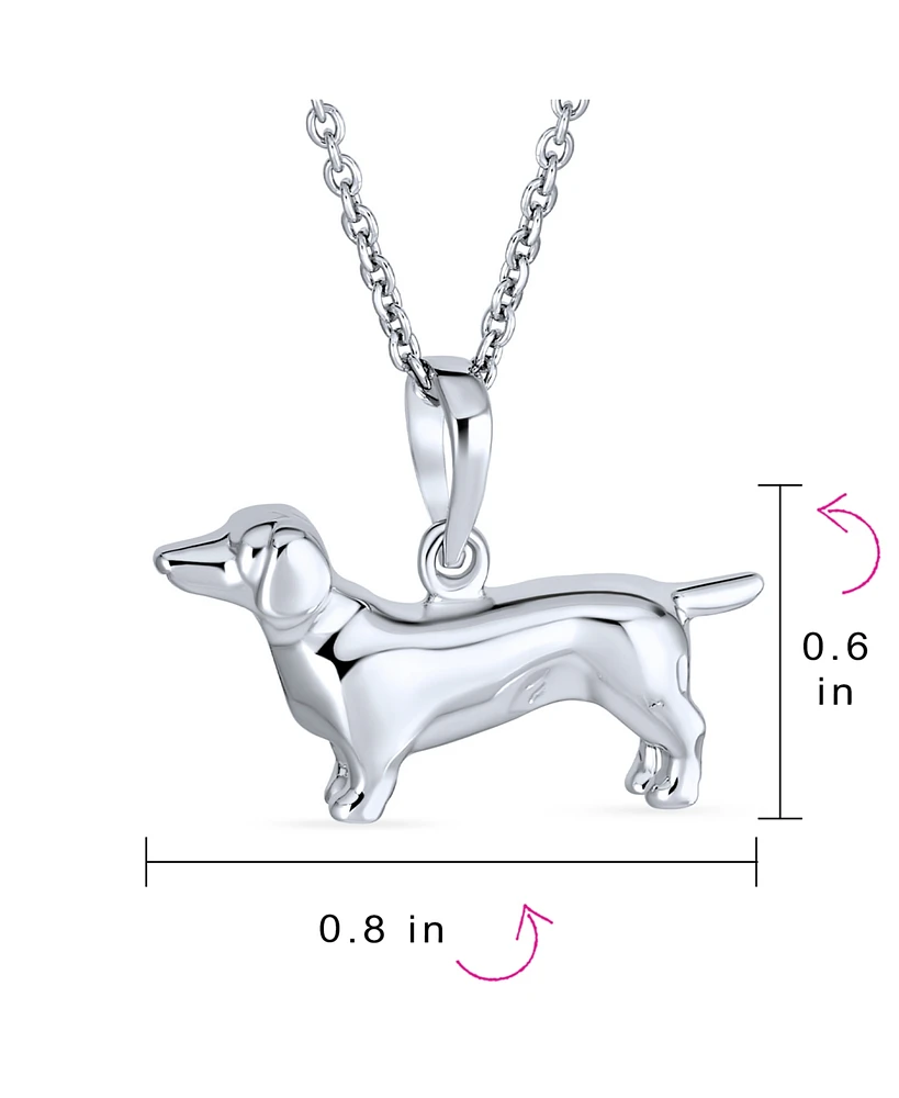 Bling Jewelry Bff Best Friend Dachshund Puppy Pet Hot Dog Pendant Necklace Sterling Silver 18 Inch
