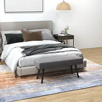 Homcom 39" End of Bed Bench, Upholste Entryway Bench,
