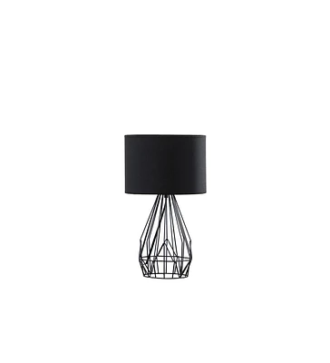 17.5" In Industrial Farm Metal Cage Black Table Lamp