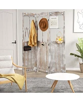 6FT Retro 3-Panel Room Divider Folding Privacy Screen Freestanding Wall Divider