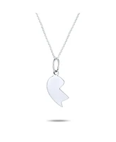 Bling Jewelry Split Heart Puzzle Pendant Necklace for Grandma & Granddaughter Sterling Silver