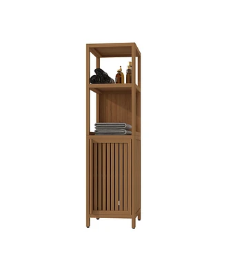 Large Capacity Multifunctional Bamboo Storage Cabinet Furniture For Bathroom And Living Room