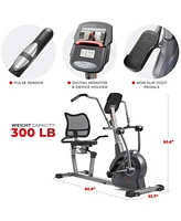 Sunny Health & Fitness Elite Recumbent Cross Trainer & Elliptical Machine with 12-Level Magnetic Resistance & Exclusive SunnyFit App Enhanced Bluetoot