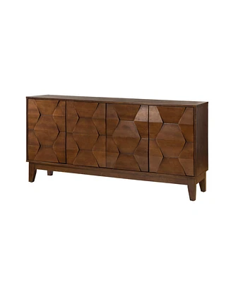 Silakan 60" 4-Doors Sideboard with Solid Wood Legs