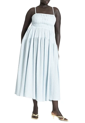 Eloquii Women's Smocked Tiered Maxi Dress