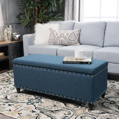 Stylish Storage Ottoman with Ample Space and Birch Legs