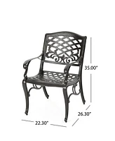 Elegant Traditional Dining Chairs with Aluminum Frame and Floral Accents