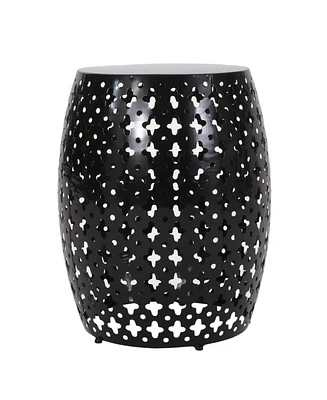 Modern Side Table Elegant Iron Cut Design, Durable Frame, No Assembly