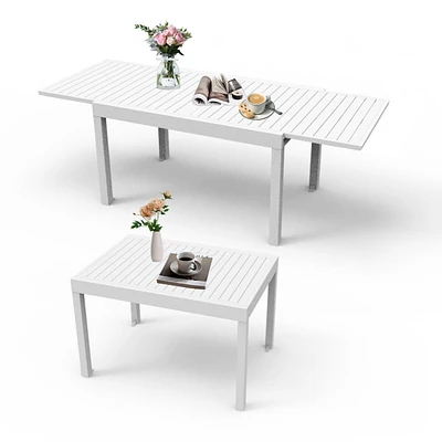 Expandable Aluminum Outdoor Dining Table Rustproof, Lightweight, Stylish