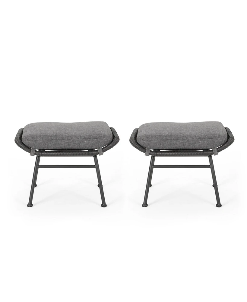 Modern Boho Rattan Ottoman Set Comfort and Style for Your Outdoor Space