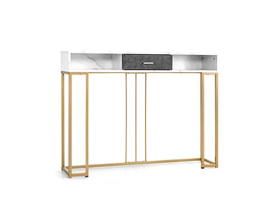 Slickblue Narrow Long Sofa Table for Living Room-White