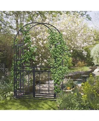 Arched Trellis with Gate Perfect Addition for Enchanting Gardens & Weddings