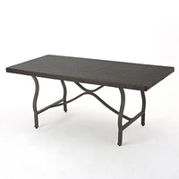 Sleek 70" Wicker Dining Table for Patio Expansions